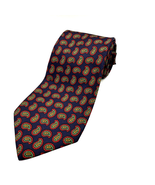 Halsten 100% Silk Purple Red Paisley Foulard Tie Imported Silk 57&quot; - £7.34 GBP