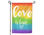 Pride Rainbow Flag LOVE IS LOVE LGBT 12”X 18”Double Sided  Garden Flag - £6.31 GBP