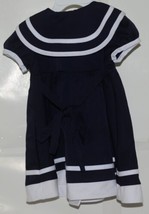 Rare Editions White Blue Dress Bloomers Hat 3 Piece Set 12 Month image 2
