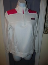 Vineyard Vines Sweatshirt 1/4 Zip Pullover Martha&#39;s White Pink Size XS W... - $27.01