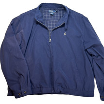 Polo Ralph Lauren Harrington Golf Jacket Mens XXL Navy Blue Plaid Lined ... - £29.19 GBP