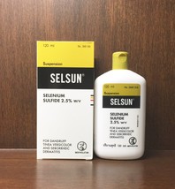SELSUN Anti-Dandruff Itching Selenium Sulfide 2.5% Shampoo 120ml./4oz.  - £30.95 GBP