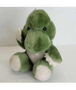Vintage 1984 Swib Green White Dinosaur Plush Stuffed Animal Tooth Cute - $23.75
