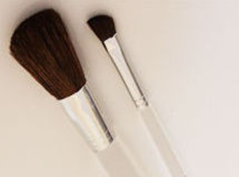 Clinique Clear 2 Piece Makeup Brush Set for even application of makeup - $14.99