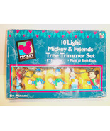 Vintage Box Mickey Mouse &amp; Friends Christmas Tree Trimmer 10 Light Set B... - $29.65