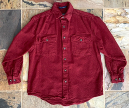 Northern Expedition Cotton Chamois Shirt Mens M - Dark Red -Heavyweight ... - $22.44