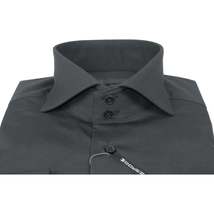 Men Shirt AXXESS Turkey Egyptian Cotton High Collar French Cuffs 224-05 Black image 4