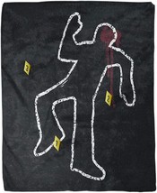 rouihot 60x80 Inches Flannel Throw Blanket Yellow Outline Crime Scene Body Chalk - £35.96 GBP