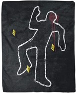 rouihot 60x80 Inches Flannel Throw Blanket Yellow Outline Crime Scene Bo... - £35.23 GBP
