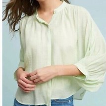 Maeve Anthropologie Brynna Light Green Button Up Blouse Dolman Sleeve Wo... - $19.59