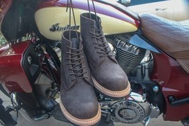 MD3.3mm Men&#39;s 3.3mm Thick Cow Leather Motorcycle Casual Rider Boot Cowhide Leath - £465.10 GBP