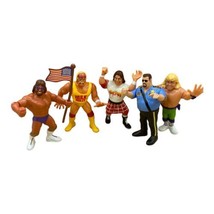 WWF WWE Lot of 5 Titan Sports Posable Wrestling 5” Hulk Rowdy Macho Vintage - £42.27 GBP