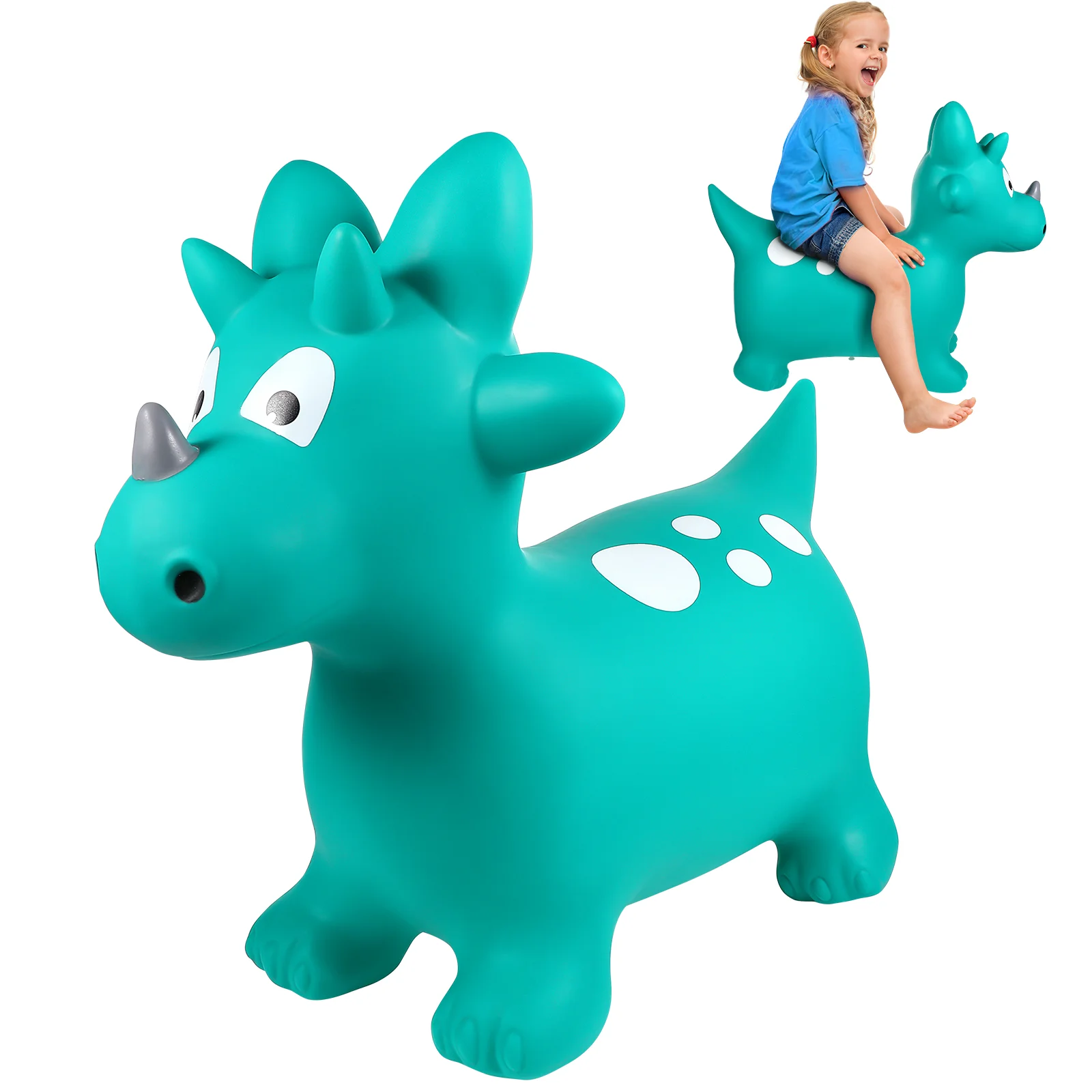 Bouncing Ball Inflatable Toy Jumping Dinosaur Bouncy Hopper Kids Horse Pvc - £50.79 GBP