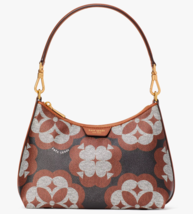 Kate Spade Reece Shoulder Bag Black Brown Handbag K9773 Monogram Flower $278 FS - £104.87 GBP