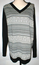 New NWT $290 Womens Max Mara Marina Rinaldi Sport Sweater L Black White ... - £220.96 GBP