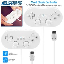 2 Pack Wired Classic Controller Game Pad For Nintendo Wii Remote White Us Ship - £29.93 GBP