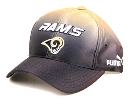 PUMA NFL Los Angeles Rams The Slick Ball Cap Hat Adult Adjustable Blue Gold - £9.98 GBP