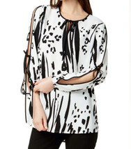 Alfani Womens Day to Night Dressy Blouse Color White Abstraction Size X-... - £60.07 GBP