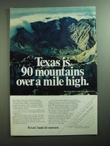 1970 Texas Tourism Advertisement - The Chisos Basin in Big Bend National Park - £15.01 GBP