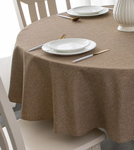 Tektrum 70 inch Round Faux Textured Tablecloth-Waterproof/Spill Proof - ... - £19.89 GBP