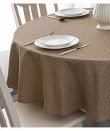 Tektrum 70 inch Round Faux Textured Tablecloth-Waterproof/Spill Proof - ... - £19.55 GBP