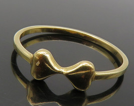 AVON 925 Sterling Silver - Shiny Gold Plated Bow Tie Band Ring Sz 11 - RG15071 - £27.42 GBP