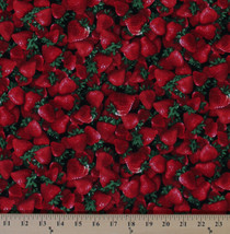 Cotton Red Strawberries Strawberry Fruits Cotton Fabric Print by Yard D688.41 - £10.35 GBP