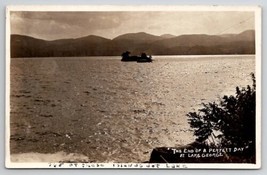 RPPC NY The End Of A Perfect Day At Lake George Real Photo Postcard B32 - £11.12 GBP