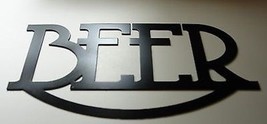 Beer Metal Wall Art Sign - Black - 13&quot; x 6&quot; - $14.23