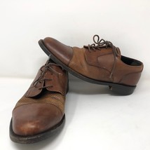 Bragano Mens Brown Leather Oxford Lace Up Shoes Sz 9 M Cole Haan Italy Made - $49.49