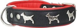 Real Leather Soft Leather Padded Dog Collar Bull Terrier 1.75 Wide. (16.75-1 - £31.61 GBP