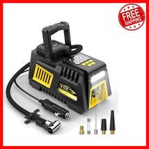 150 PSI Automatic Tire Inflator with Long Cord &amp; Bright LED for Emergencies - $36.85