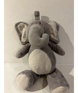 Kellytoy Elephant Gray Plush Rattle Crinkle Ears Clip on Lovey Baby Hang... - £13.61 GBP