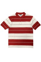 Men&#39;s Red &amp; White Old School Pique Polo Shirt (2XL) - $31.19