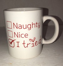 Naughty,Nice,I Tried Xmas Mug Gift Office Work Home Coffee Cocoa Cup NEW-SHIP24H - £14.85 GBP