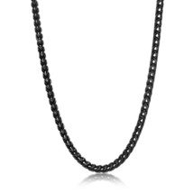 Stainless Steel 4mm Franco Chain Necklace - Black IP Plated - £48.18 GBP