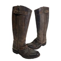 SENDRA Tall Distressed Crackle Finish Leather Womens Riding Boots Size 9 - $178.19