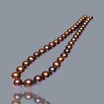 Glorious Round 9.5 - 11mm Multi Purple Brown Rainbow Cultured Pearl 16&quot; Strand - £32.48 GBP