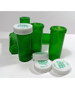 Plastic Prescription Green Vials/Bottles 25 Pack w/Caps Smallest 6 Dram ... - $15.50