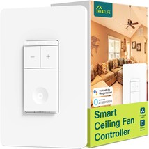 Treatlife Smart Ceiling Fan Control, 4 Speed Fan Switch For, No Hub Required - £32.91 GBP