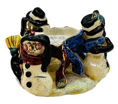 Blue Sky Heather Goldminc Tea Light Candle Holder Snowman Circle Trio 20... - £14.92 GBP