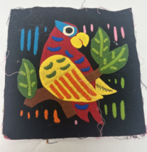 Vintage Mola Textile Bird Parrot Panama San Blas  South American Art - $24.70