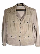 Dressbarn Womens XL Corduroy Western  Jacket Snap Conchos Beige - £9.13 GBP