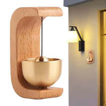 Magnetic Door Bell Natural Wooden Brass Doorbell Chime With Double-sided... - $17.44+