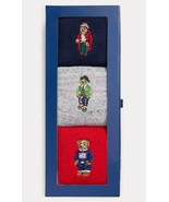 POLO RALPH LAUREN NAVY GRAY RED POLO BEAR CREW SOCKS 3 PAIRS GIFT SET $5... - €30,69 EUR