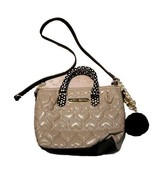 Betsey Johnson Be Mine Beige &amp; Gold Leather Quilted Heart Embossed Purse... - £41.86 GBP