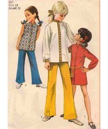 Vintage 1968 Girls Mini Dress Top Bell Bottom Pants Sew Pattern Size 12 - €10,17 EUR