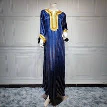  Kaftan Arab Evening Long Dress Women Velvet Satin Abaya Jalabiya S Dubai Party  - £100.15 GBP