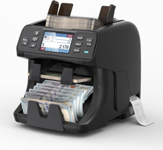 2-Pocket Money Counter Machine Mixed Denomination, Money Sorter, Built-In Printe - £1,548.29 GBP