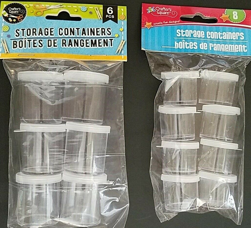 Reusable Clear Mini-Containers w Snap-On Lids, Select: 1” 8/Pk or 1.25&quot; ... - $3.49